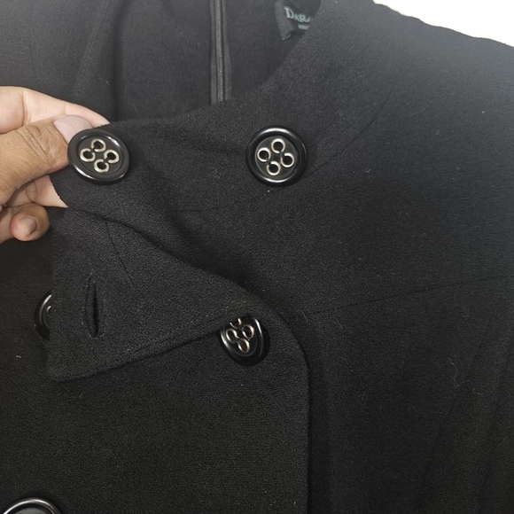 Dara Lamb Haute de Gamme Double Breasted Blazer Dress w/ Belt Black Size Small - Picture 4 of 12